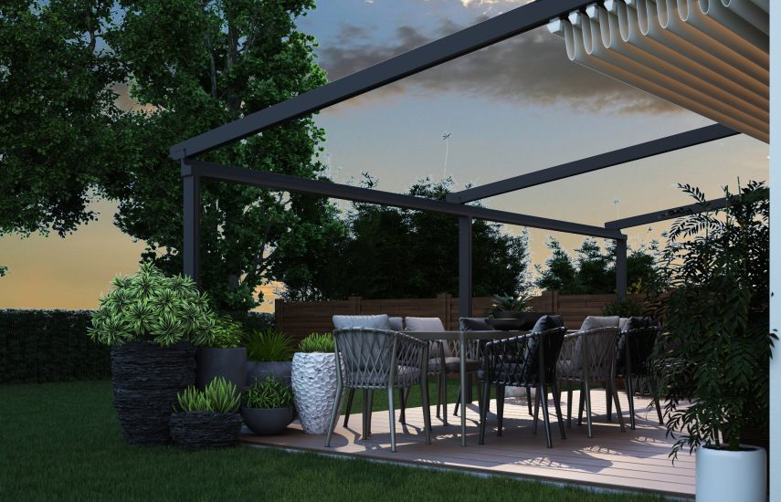 Aluminium Pergola PVC-Faltdach